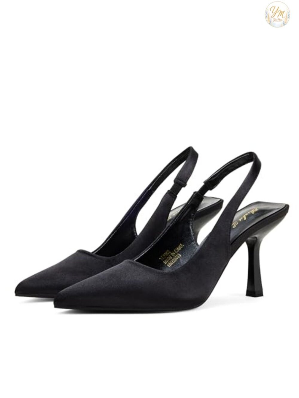 Slingback Stiletto Kitten Heel Pumps Pointed Toe Satin Women's Party Office